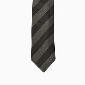 Vintage 80s Ermenegildo Zegna Wool Brown Stripe Neck Tie Office Executive